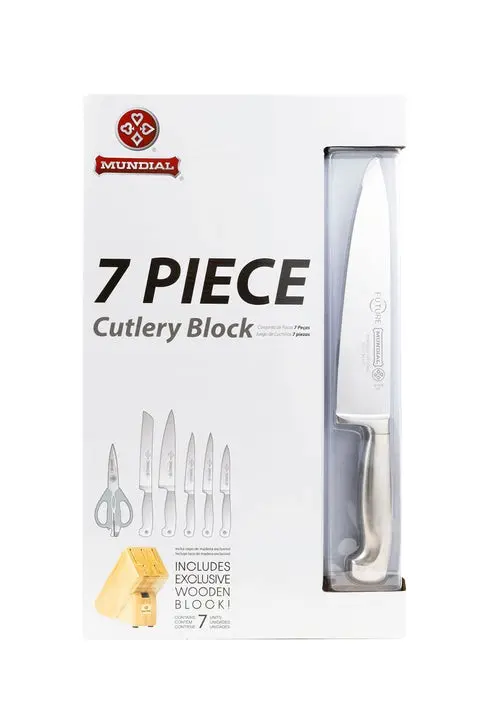 Mundial 4100-7 Knife Set With Wood Block Future Series 7-Piece Silver 6.webp