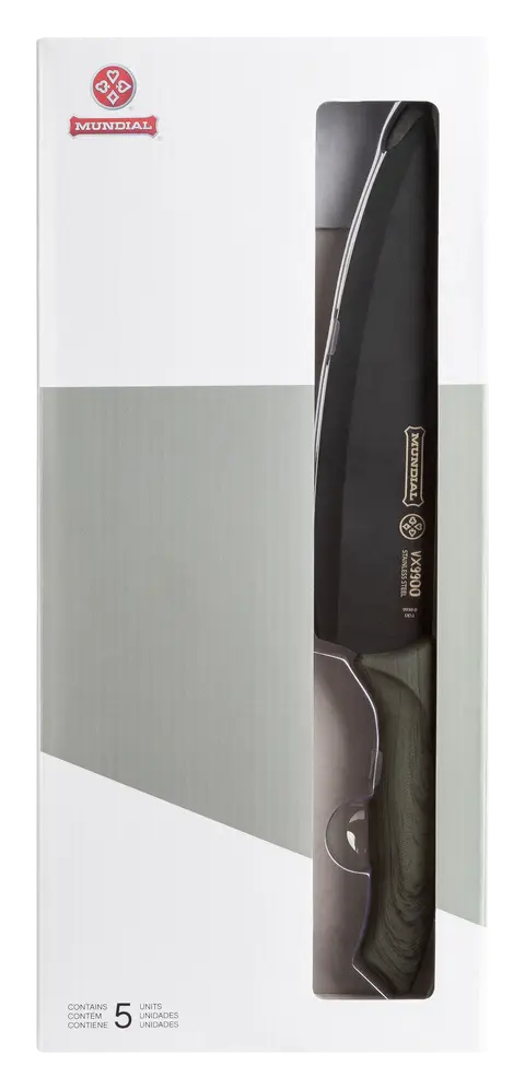 Mundial VX9900-5 Black Knife Set With Black Handle 5 Piece Plastic Blade Protectors 9.webp