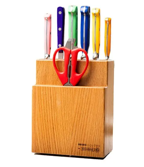 Mundial MC5100-8 Gift Knife Set With Wood Block Colors Series 8 Piece Full Tang Blade 2.webp