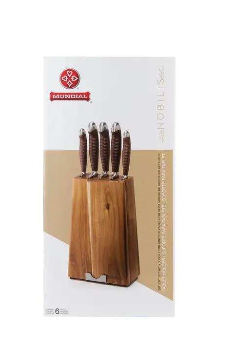 Mundial 3300-6 Knife Block Set With Wood Block Nobilis Series 6-Piece 5.webp