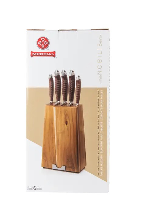 Mundial 3300-6 Knife Block Set With Wood Block Nobilis Series 6-Piece 7.webp