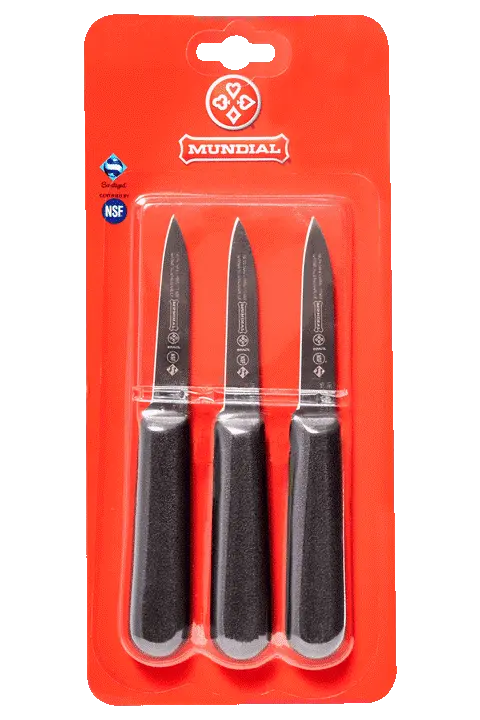 Mundial SC5601-3 Paring Knife Chef's Style 5600 Series 3.25 inches Black Set of 3