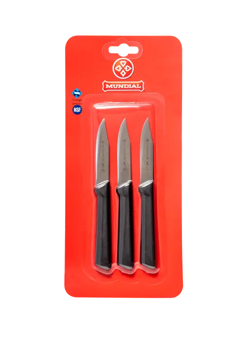 Mundial SC0548-3 Paring Knife Clip Point 5600 Series 3 inches Black Set of 3