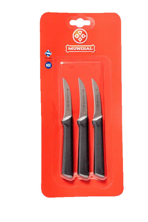 Mundial SC0541-3 Paring Knife Peeling&Tourne 5600 Series 3 inches Black Set of 3