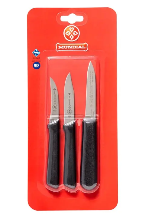 Mundial SC0500-3 Paring Knives 5600 Series 3.25 inches Black Set of 3