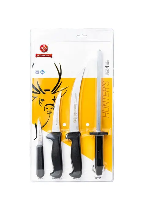 Mundial HS5600-4 Hunter's Knives 4-Piece Set Black