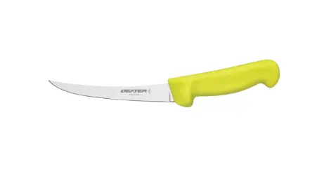 C131F-6 SANI-SAFE® 6" Flexible Curved Boning Knife, Lime Green Handle