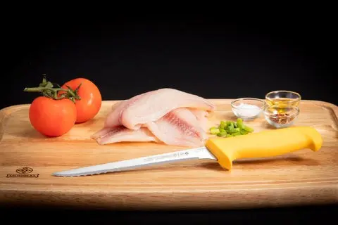 [5514] Mundial Y5514-8E Fish Fillet Knife Narrow Stiff Serrated 5500 Series 8 inches Yellow