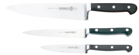 [5000-3] Mundial BP5000-3 Chef's, Utility Serrated and Paring Knives 3-Piece Starter Set Black