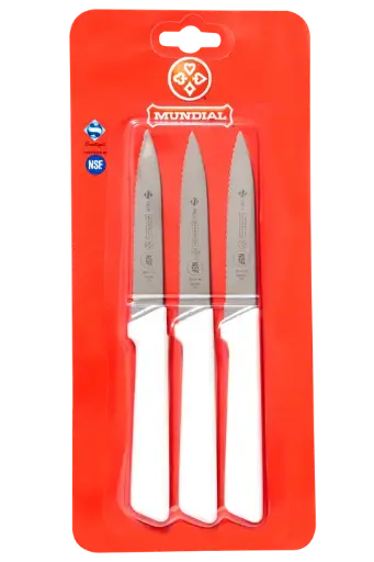 [0547-4E] Mundial SCW0547-4E Paring Knife Serrated 5600 Series 4 inches White Set of 3