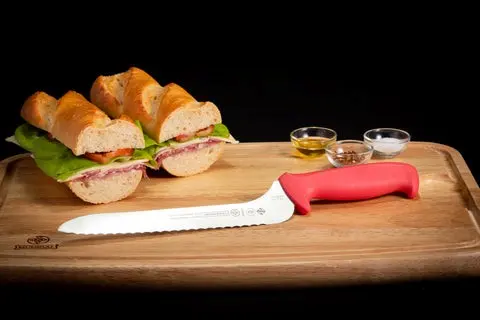 [5620-9] Mundial R5620-9E Bread Knife Offset Serrated 5600 Series 9 inches Red