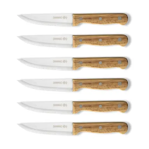 [BBQ-011] Mundial BBQ-011 Steak Knife Set With Wood Handle 5-inches 6 Piece